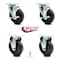 Service Caster 5 Inch Phenolic Wheel Swivel Top Plate Caster Set with 2 Brake 2 Rigid SCC SCC-20S514-PHS-TLB-TP3-2-R-2 - alternate 2